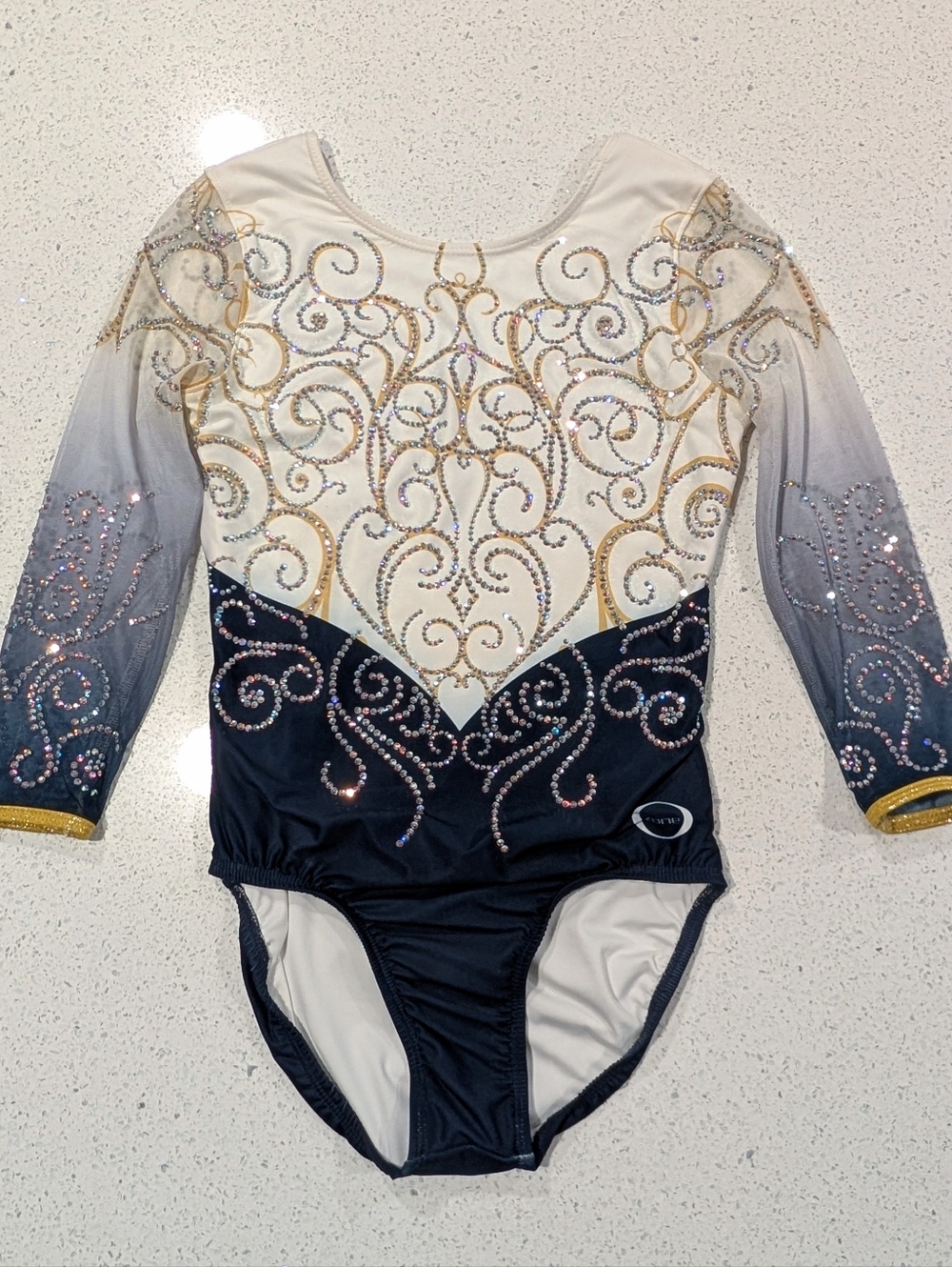 ATHLETE WORN Ozone gymnastics Leotard AM Medium SWAROVSKI Elite Competition Team